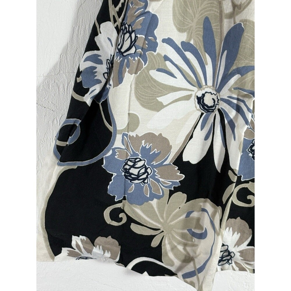 Ann Taylor Women’s Tan, Cream, Black Floral A-Line Zippered Skirt Size 6 Midi - Picture 3 of 10